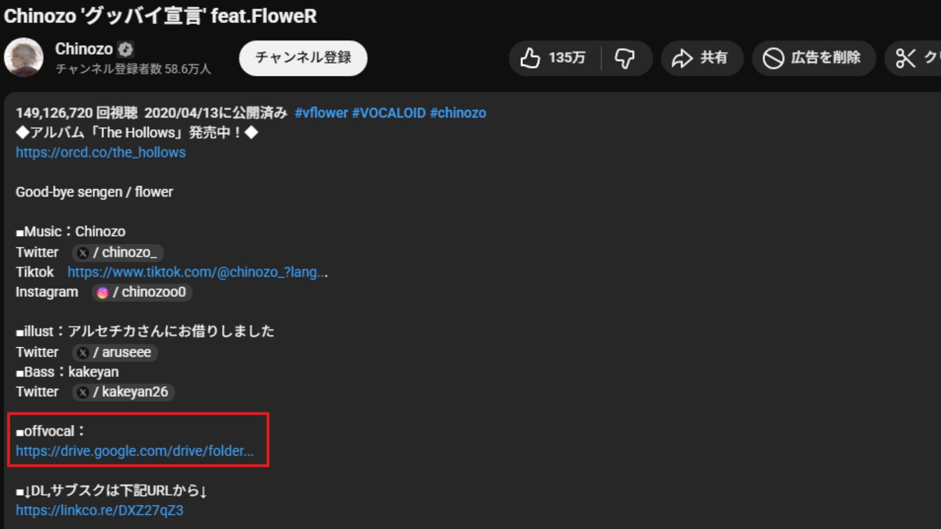 グッバイ宣言概要欄