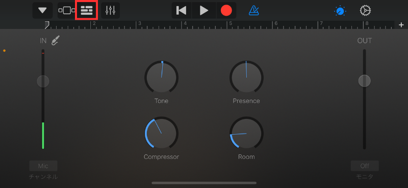 03_Garagebandを開いた直後の画面